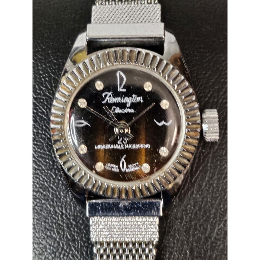 Ladies Remington Electra 23 Mechanical Wind Hologram Brown Dial Watch Running